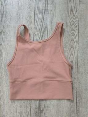 lululemon athletica Ribbed Crop Sports Bra - Blush